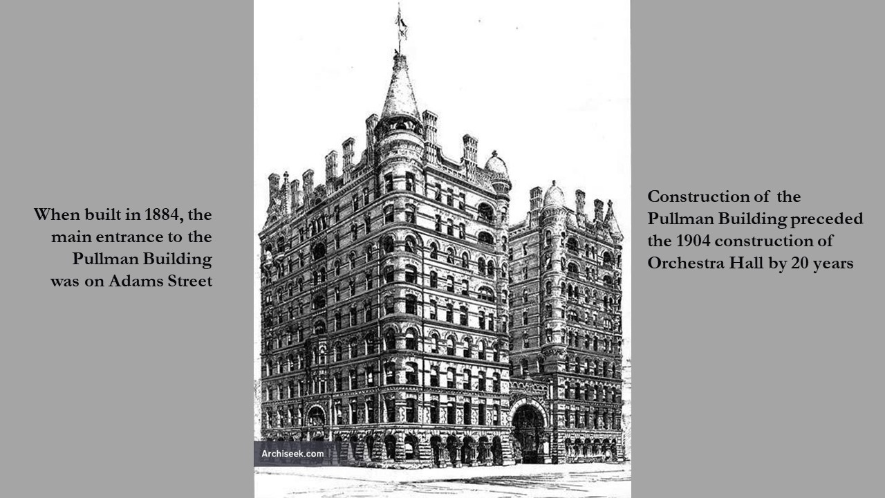 1884: Pullman Builds a New Headquarters at Adams Street and South Michigan Avenue